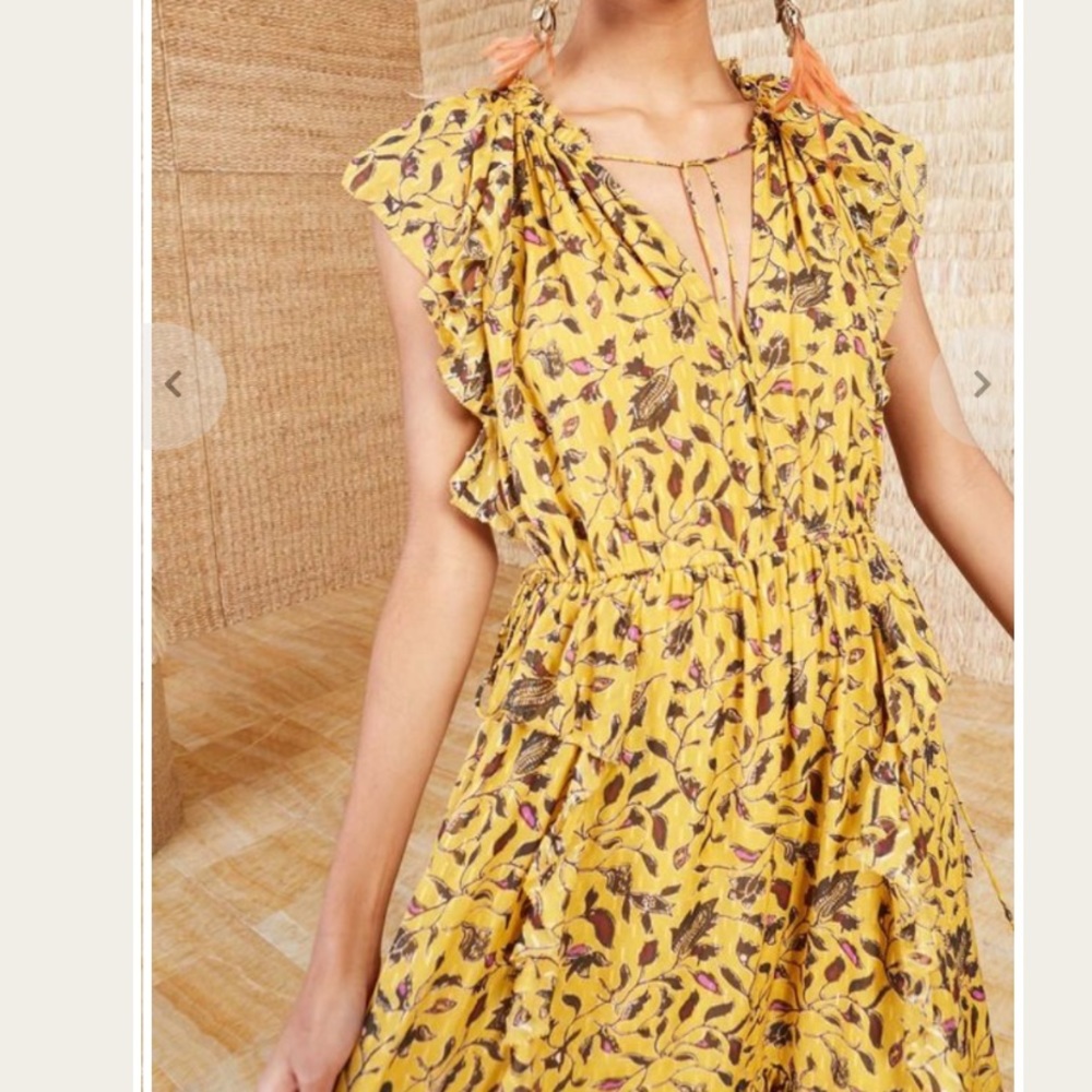 Ulla Johnson Nadya v neck maxi dress in amber size 0